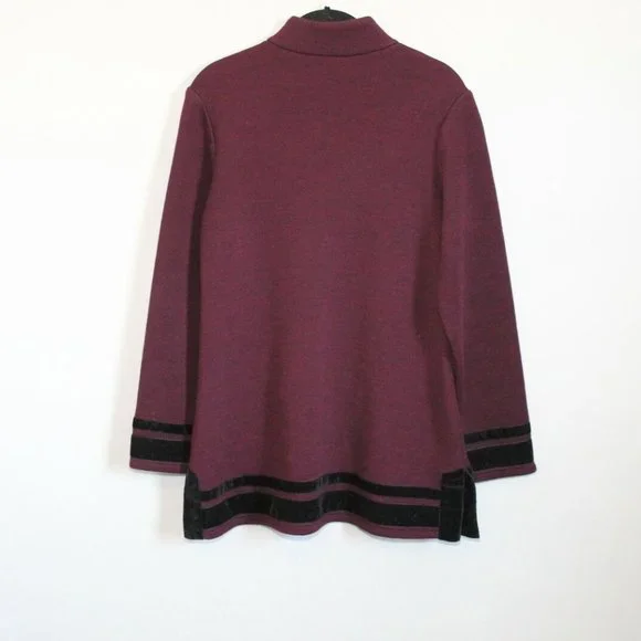Soft Surroundings Runway Pullover Tunic Sweater Merlot Maroon Size Small H12108 - Picture 7 of 8